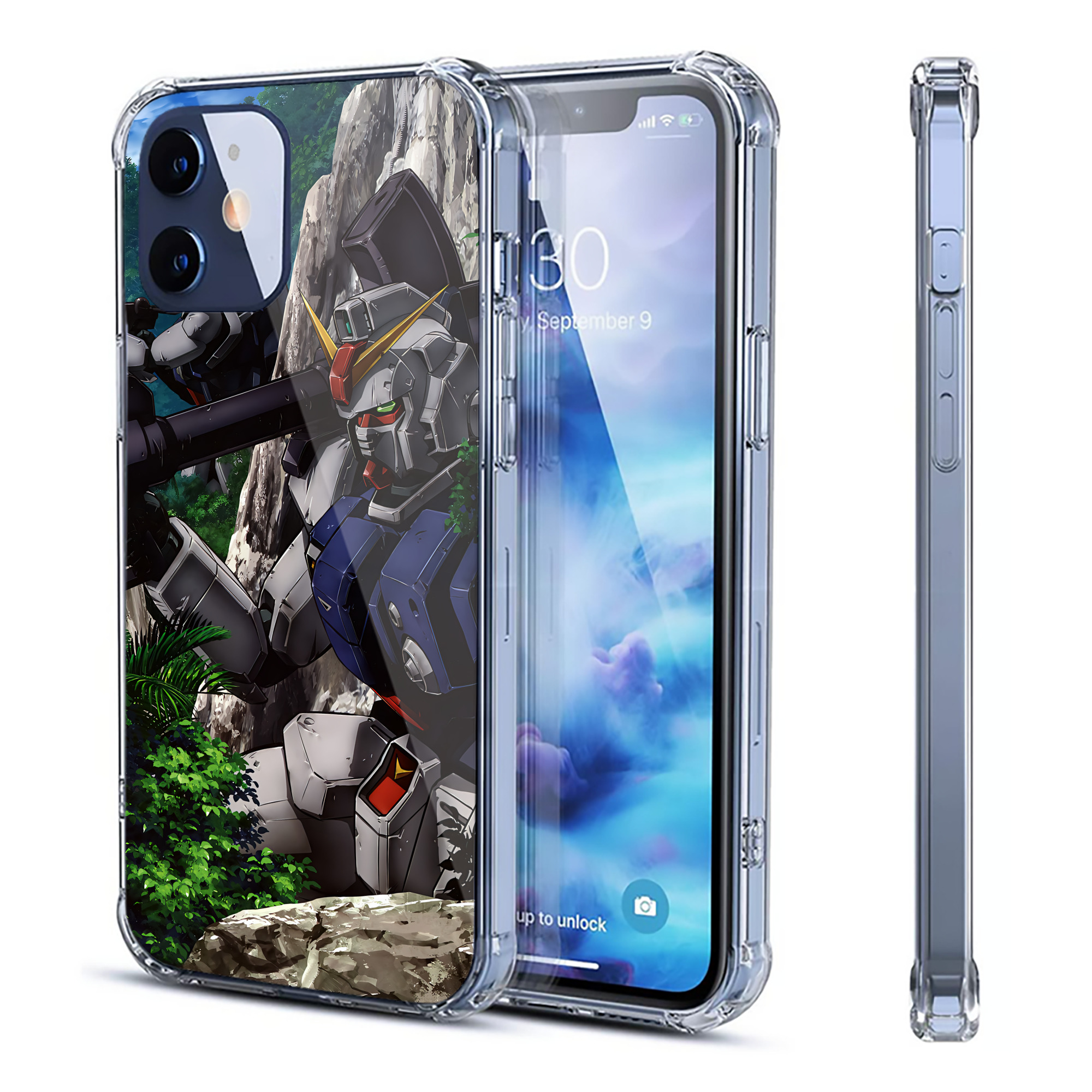 （画像用） 機動戦士ガンダム Mobile Suit Gundam 【iPhone 12シリーズ対応】透明スマホケース（クリアソフトケース）